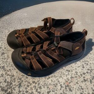 KEEN Kids' 1009996 Newport Premium Brown Leather Closed-Toe Sport‎ Sandal Size 4
